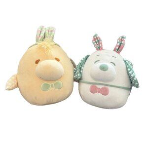 Peanuts Squishmallows Snoopy & Woodstock Easter Bunny Ears 10" Plush Set. New